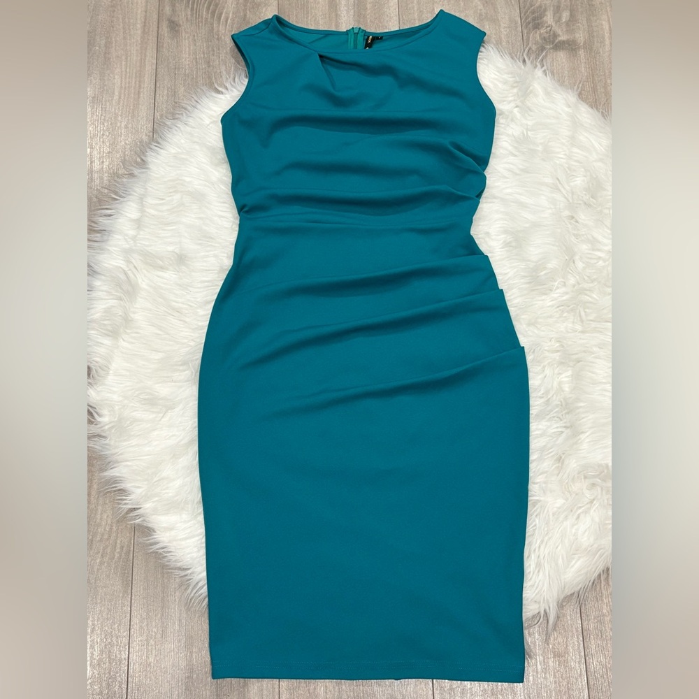 Miusol Teal Midi Dress with Embellishment - Picture 2 of 6